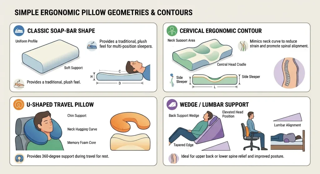 Custom Memory Foam Pillow Architectural Shapes and Contours